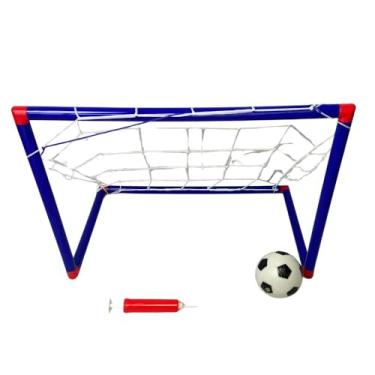 Imagem de Kit Trave de Futebol Mini Golzinho Infantil Brinquedo Futebol Kit Gol com Bola e Bomba Jogo