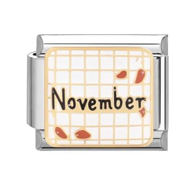 Imagem de Pulseira com berloques italianos para o mês da moda, acessórios de joias, acessórios retrô, joias, One Size, Aço inoxidável, Sem Pedra Preciosa