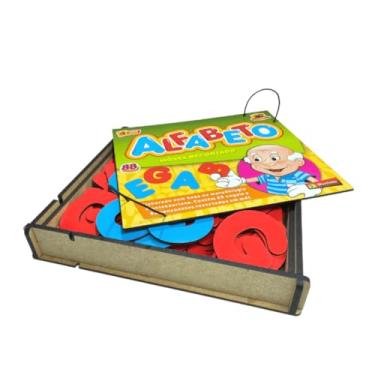 Imagem de Alfabeto Movel Recortado Premium Brinquedo Educativo Pedagógico MDF