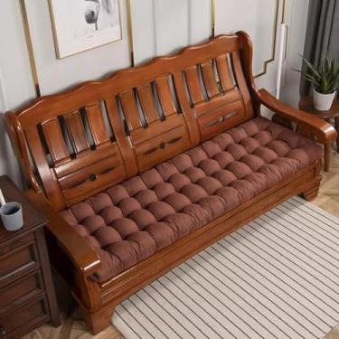 Imagem de Almofadas De Banco De 8 Cm De Espessura 2/3 Lugares Jardim Retangular Banco Almofadas De Assento Almofadas De Sofá Para Sala De Jantar Pátio Cozinha Escritório Chaise Outdoor, Brown, 190 * 52 * 8cm
