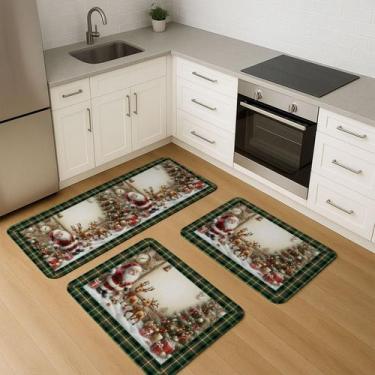 Imagem de Jogo de Passadeira Natal 3 Peças Antiderrapante  Decoração, Cozinha ,C