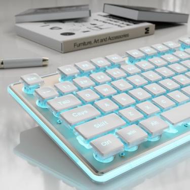 Imagem de SEUNKWANG GX710S Teclados retroiluminados para computador, teclado USB com fio com retroiluminação azul, painel de metal, plug and play, teclas de pudim, teclado de computador de tamanho completo para