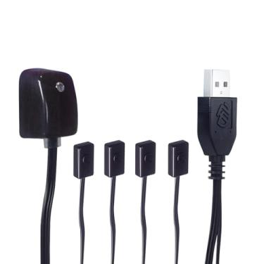 Imagem de Extensor de controle remoto de TV repetidor infravermelho de 1,8 m com porta USB com receptor para caixa de cabo/STB/amplificador, repetidor estendido IR - SUA (controle de 4 dispositivos)