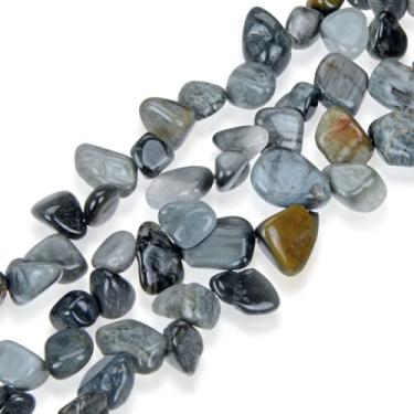 Imagem de 1 fio de pedra preciosa natural falcão olho de falcão forma livre de pedra pendente gota briolette topo perfurado 10-20 mm contas de pedra solta 38 centímetros para fabricação de artesanato de joias GZ6-43