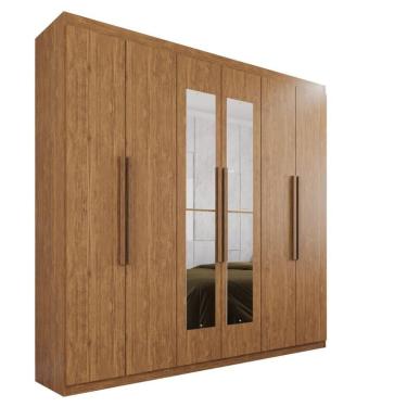 Imagem de Guarda-roupa Casal 100% Mdf 6 Portas E 4 Gavetas Istambul Com Espelho