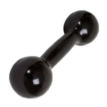 Imagem de Halter Redondo Emborrachado 2Kg Peso Academia Treino Preto