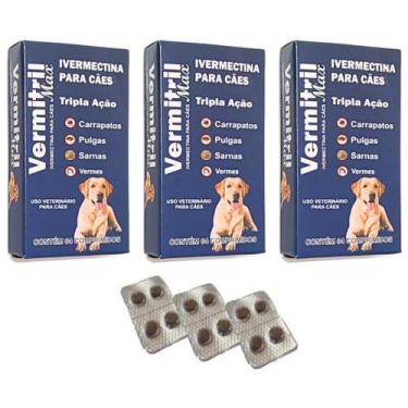 Imagem de Vermitril - Anti Pulgas, Carrapatos, Vermes, Sarnas 12 Comprimidos Mas