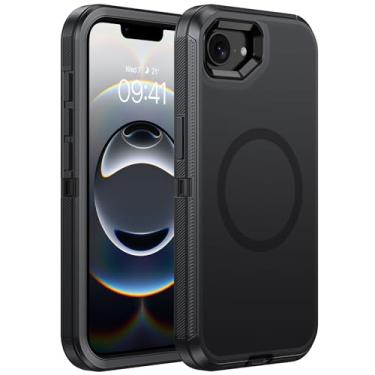 Imagem de DUEDUE Capa para iPhone 16E [compatível com MagSafe] [à prova de choque] [à prova de quedas], proteção contra quedas de nível militar, capa resistente com absorção de choque, capa resistente para