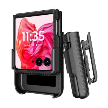 Imagem de BELTRON Capa com clipe para Motorola RAZR+ 2024 (AT&T/T-Mobile), capa protetora de encaixe com combo de suporte de cinto giratório e suporte embutido para Moto RAZR Plus '24 (RAZR 50 Ultra 5G) - preto