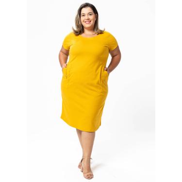 Imagem de Vestido Pau a Pique Algodão Básico Mostarda