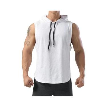 Imagem de Camiseta Regata Masculina Com Capuz, Cor Sólida, Estilo Hip Hop, Para 