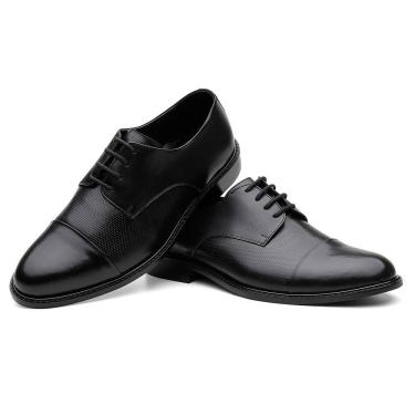 Imagem de Sapato Social Couro Palmilha Acolchoada Solado Borracha