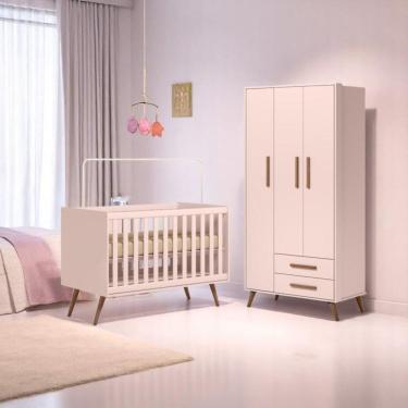 Imagem de Berco Mini Cama Q Encanto Retro Rosa (3820.91) + G. Roupa 3pts/2gv Q Encanto Retro Rosa (3830.91)