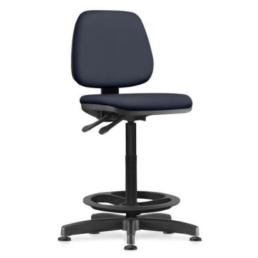 Imagem de Cadeira Caixa Alta Giratória Estofada Work F02 Sintético Azul - Lyam Decor