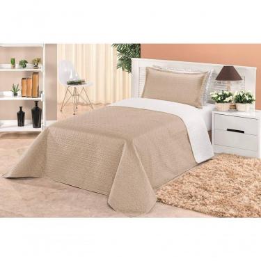 Imagem de Cobre Leito Dupla Face Solteiro Clara 02 Peças - Branco-cáqui