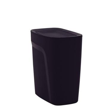 Imagem de Lixeira Tramontina Compact Em Polipropileno Preto Com Tampa Basculante 8,5 L Tramontina