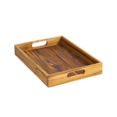 Imagem de Bandeja De Madeira Teca Retangular - Stolf 39,5x29