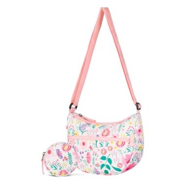 Imagem de Choco Mocha Bolsa transversal para meninas, 4, 5, 6, 7, 8, 9, 10 anos, presente de aniversário e Natal, Rosa floral