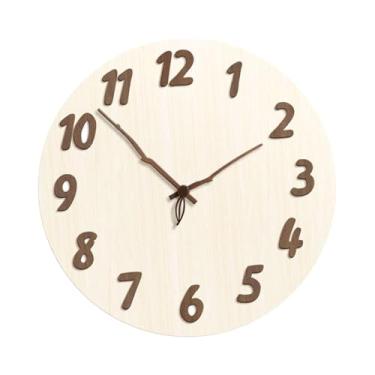 Imagem de Fenteer Relógio de Parede Criativo, Moderno, Rústico, Silencioso, em Madeira, para Banheiro, Escritório Ou Estudo.