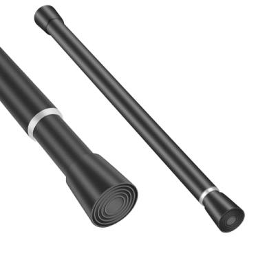 Imagem de Varão de cortina de chuveiro ajustável preto de 40 a 71 cm, 1 peça, 2,9 cm de diâmetro, antiderrapante, resistente, mola de tensão, sem furadeira, para janelas, banheiro, cozinha, armário, porta