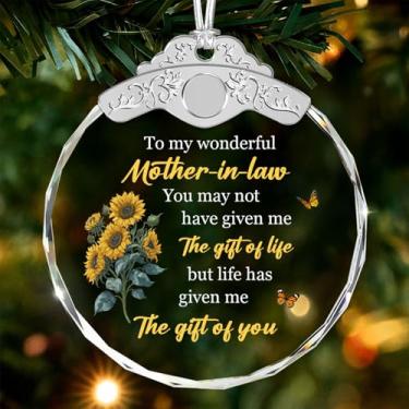 Imagem de GIFTELIX Enfeites de Natal - To My Wonderful Mother-in-Law - Presentes de aniversário de Natal para mulheres - Lembrança sentimental - Presentes para mãe do noivo - Presente para mãe - Decoração de
