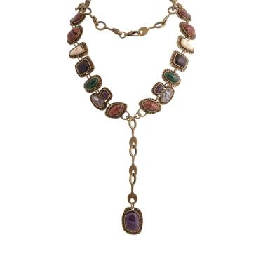 Imagem de MINACHI Colar em Y turquesa boêmia, contas de vários tamanhos, pingente de gota, joia elegante delicada para mulheres, Pedra, Sem Pedra Preciosa