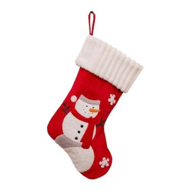 Imagem de Meias de Natal 37 cm Grande Festivo Natal Papai Noel Boneco de Neve Punho Macio Fofo Decoração de Casa Festa Troca de Presente Árvore de Natal Lareira Decoração Pendurada