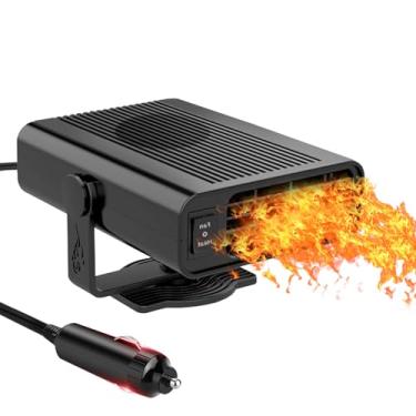Imagem de Aquecedor de carro de 12 volts, aquecedor portátil para carros 200W aquecedor e descongelador de carro, aquecedor de carro que se conecta ao isqueiro (preto)