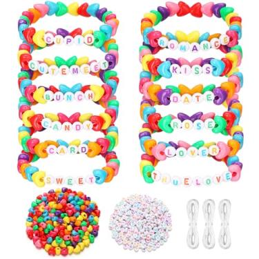 Imagem de Highergo Kit de fabricação de pulseiras de contas da amizade, 1200 peças, kit de artesanato de contas DIY de fim de ano com cordão elástico de 944 polegadas para casamento, despedida de solteira