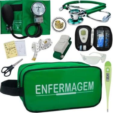 Imagem de Kit Enfermagem Aparelho de Pressão Estetoscópio Medidor Glicose Pa Med