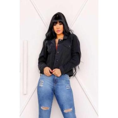 Imagem de Jaqueta Sarja Preta Feminina-Feminino