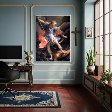 Imagem de Quadro São Miguel Arcanjo Príncipe Exército Do Céu - 70X50Cm - Quadros
