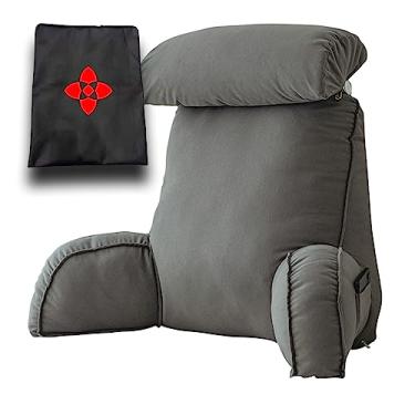 Imagem de Almofada de leitura, almofada de descanso de cama, almofada de suporte lombar com capa removível, almofada traseira, para braço traseiro, sofá de mulher grávida, descanso de 75 × 40 × 58 cm e bolsa