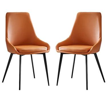 Imagem de Conjunto de 2 cadeiras de jantar Chai cadeiras de sala de jantar, cadeiras de jantar, cozinha, sala de casamento, quarto de casamento, varanda, sofá, cadeira de aço carbono, pernas, penteadeira