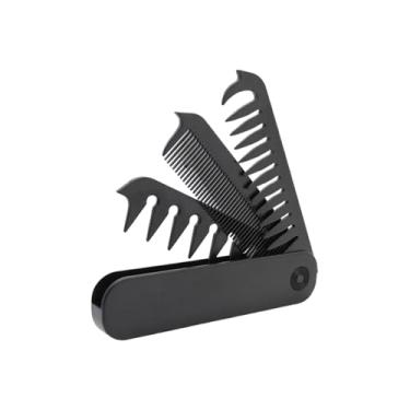 Imagem de Pente dobrável – pente de barba dobrável de bolso para homens | Acessórios de estilo escova de cabelo antiestática para viagem de negócios academia aniversário dia dos pais diário namorado marido