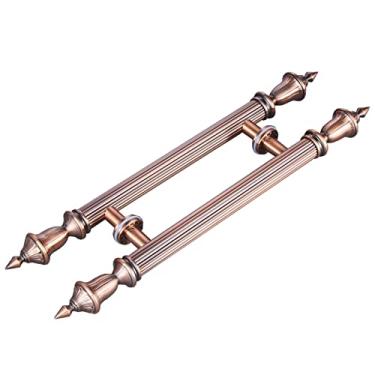 Imagem de Maçaneta de porta artesanal estilo europeu, maçaneta de porta de celeiro, maçaneta dupla face resistente para aço, alumínio, porta de madeira, garagem, barra de apoio industrial, portão de vila