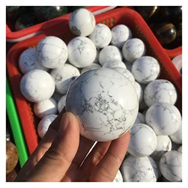 Imagem de Repleto de textura, cristais de quartzo natural, pedra turquesa branca, cristais, esfera de cristal, 1 peça, decoração de pedras, artesanato