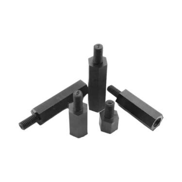 Imagem de Parafuso Phillips De Plástico Nylon Preto M2 M2.5 M3 M4 Espaçador Hexa