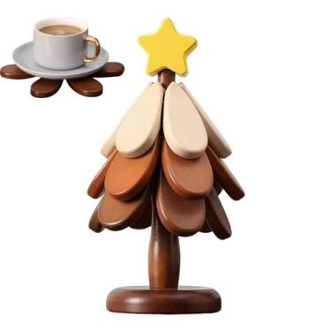 Imagem de Conjunto de Descansos para Copos de - para Bancada de Cozinha | Conjunto De Tapete De Mesa Para Apoio Árvore De Natal | Para Cozinha Jantar Bebida Copo Balcão Bancadas Panelas Fruta