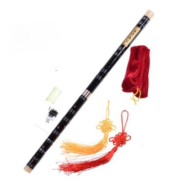 Imagem de Flauta de bambu profissional de duas seções, flauta transversal amarga, flauta de instrumento de sopro (tecla D)