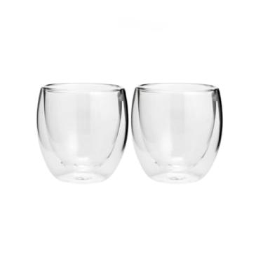 Imagem de Kit Xicara de Vidro Duplo Caneca para Café Chá Chocolate Casa Escritorio 80ml Jogo até 6 unidades (2 Unidades (COPO))
