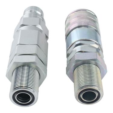 Imagem de HOLDWELL Kit de acoplador de face plana macho e fêmea 193-8334 193-8335 compatível com retroescavadeira Caterpillar 416F 420F 430F Carregadeira compacta de rodas 906H 906H2 907H 907H2 908H 908H2