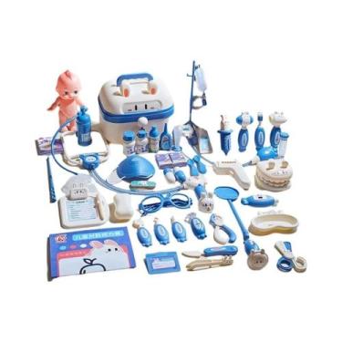 Imagem de Kit Médico Infantil Com Estetoscópio, Seringa E Ferramentas De Dentist