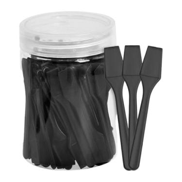 Imagem de harayaa Espátulas de maquiagem, espátulas para potes de produtos para a pele, leves e reutilizáveis ​​para uso em salões de beleza, mini cosméticas, Preto
