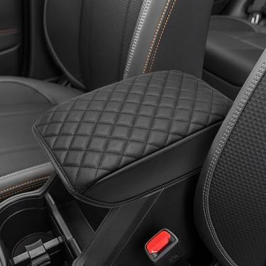 Imagem de KBH Capa de apoio de braço para console central para Subaru Forester 2019-2025, acabamento de couro de vinil, capa de almofada protetora para tampa de descanso de braço, antiarranhões, preta