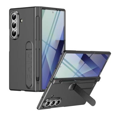 Imagem de YQODSZ Capa para Samsung Galaxy Z Fold 7 com suporte para caneta S e Stylus e suporte, protetor de tela de vidro embutido capa protetora de dobradiça cobertura total à prova de choque fina capa
