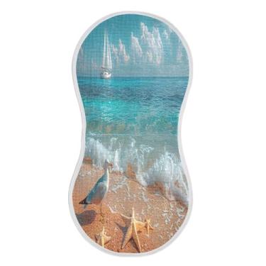 Imagem de xigua Lindo conjunto de 1 panos de musselina para arrotos de praia, super macios e absorventes, roupas de arroto de algodão, presente de chá para recém-nascidos, bebês meninas e meninos