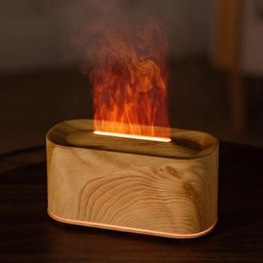 Imagem de Depisuta Difusor de óleo Essencial de Chama, Difusor de Aromaterapia de 220 Ml, Umidificador Esktop Com Luz de 7 Cores, Difusor de Aromas Silencioso USB para Casa, Quarto, Escritório, (Grão de