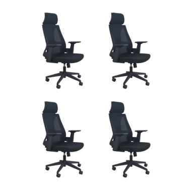 Imagem de Kit 4 Cadeiras de Escritório Oficial Elite Apoio