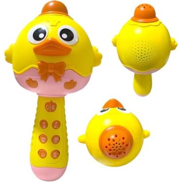 Imagem de Microfone Infantil Educacional (Passarinho) Sem Fio, Áudio Integrado e Bluetooth (AMARELO)